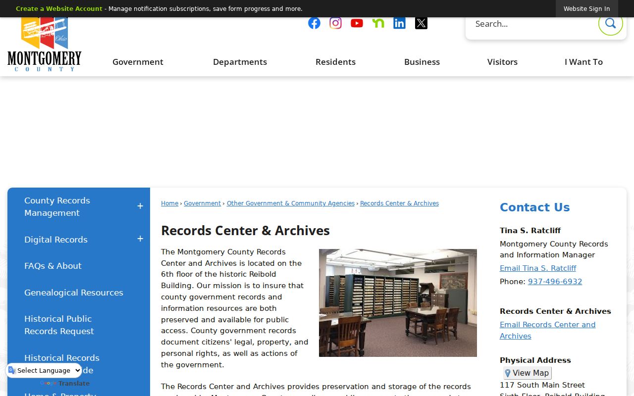 Miami Township city directory archival fallback at Montgomery County Records Center and Archives