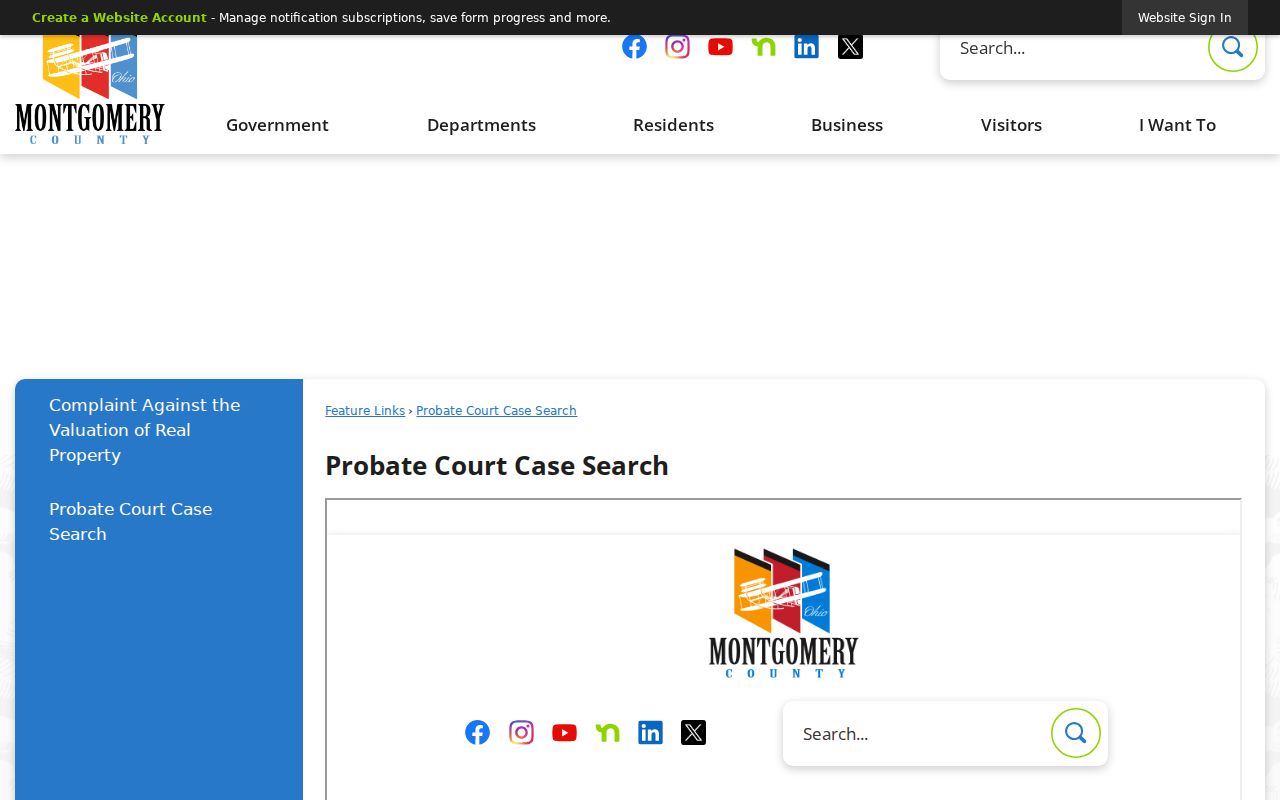 Miami Township resident lookup Montgomery County Probate Court case search information